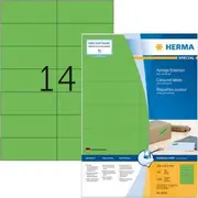 Herma Color uzlīmes A4. 105 x 42.3 mm. zaļa. noturīga adhēzija 4559 Kolorowe etykiety zielony.