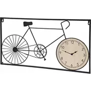 Home Styling Collection Metāla sienas apdare retro velosipēds un pulkstenis. 60 x 32 5 cm Ozdoba metalowa rower zegar.