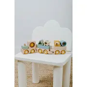 Jauns Mazuļa vienīgais koka rotaļlietu vilciens 10 virpuļo Bo-860.852.810.50 New Babys only wooden toy train Swirl