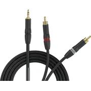 Kabelis Procab ligzda Rca Cinch melns Pra711/1.5 Kabel Jack 3.5Mm x2 1.5M czarny