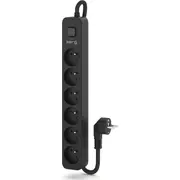 Kerg ierīces strāvas sloksne piegādes aizsardzība ar Listwa zas.-zabezpiecz. gniazd-czarny-5m-16A-H05VV-F-3x1.5mm2