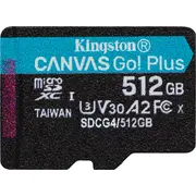Kingston Canvas Go karte Plus Gen4 Microsdxc 512 Gb 10. klase Uhs-I/U3 A2 V30 Sdcg4/512Gbsp Karta Class