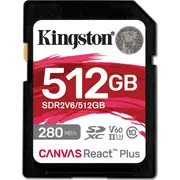 Kingston Canvas React Plus Karta Sdxc Gb Class Uhs-Ii/U3 V60 Sdr2V6/512Gb