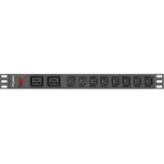 Lanberg Pdu strāvas sloksne Pdu-02I1908I-0200-C20-Bk Listwa 19 1U 2X C19 8X Iec C13 2M