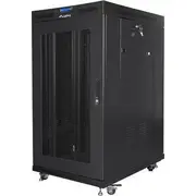Lanberg skapis Brīvi stāvošs 19 collas 22U 800X1000 perforētas durvis Lcd Flat pack V2 melns Szafa cali drzwi perforowane czarna