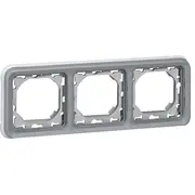 Legrand Plexo55 Trīskāršs horizontāls rāmis pelēks 069687 Ramka pozioma szary