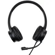 Lindy 20439 austiņas/austiņu komplekts vadu galvas saiti galvas/tālruņa centram Usb tipa C Black Przewodowa Opaska na Biuro/Centrum telefoniczne Type-C Czarny