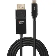 Lindy Usb-C  Displayport Usb kabelis melns 43303 Kabel Usb-C Czarny