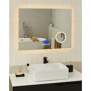 Beliani spogulis Led vannas istabas Montaron 80 cm 60 Sudrabs Lustro Srebrny