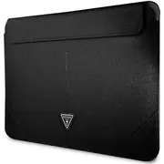 Planšetdatora vāciņš Guess Sleeve Gucs14Psatlk 13/14 Melns/Melns Saffiano trīsstūra logotips Etui na tablet czarny /Black Triangle Logo