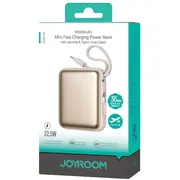 Powerbank Joyroom Jr ar diviem iebūvētiem kabeļiem -Zelts Jr-Pbf27 22.5W 10000Mah dwoma wbudowanymi kablami