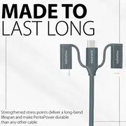 Promate Usb-C zibens kabelis. 1.2 m melns 6959144046037 Kabel Usb Lightning Czarny