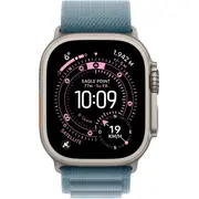 Pulkstenis Ultra 3 Gps Cellular 49 mm dabīgā titāna korpuss. gaiši zila Alpine siksniņa M izmērs Watch koperta tytanu kolorze naturalnym. opaska jasnoniebieskim rozmiar