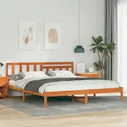 Gultas rāmis Vaska brūns 180 x 200 cm Priedes masīvkoks Lumarko Ramka Woskowy Lite drewno sosnowe