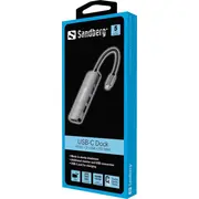 Sandberg Mini Dock Usb-C stacija replikators 136-32 Stacja/Replikator