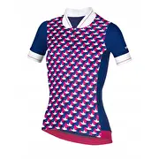 Sieviešu nerorh preppy velosipēds t -Krekls fucsia/tumši zils/balts xl Damska koszulka rowerowa zeroRH Preppy Fucsia/Dark Blue/White Xl