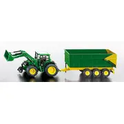 Siku John Deere traktors ar piekabi Traktor