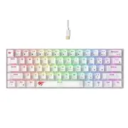 Spēļu tastatūra ir Havit Kb903L Caurspīdīga balta Klawiatura gamingowa biel transparentna