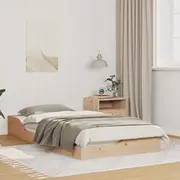 Brūns gultas rāmis 75 x 190 cm Priedes masīvkoks Lumarko Lite drewno sosnowe