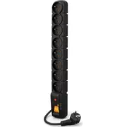 Strāvas sloksne Acar S8 pārsprieguma aizsargs. 8 ligzdas. 3 m. melns W0148 Listwa gniazd czarna