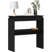 vidaXL konsoles galds Black Oak Wood 80 x 30 cm Konsolowy Czarny Drewno