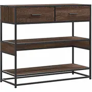 vidaXL konsoles galds brūns ozols 90X35X80 cm Stolik konsolowy.