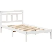 vidaXL Gultas rāmis Balts 90 x 190 cm Priedes masīvkoks Ramka Lite drewno sosnowe
