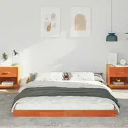 vidaXL Gultas rāmis Vasks Brūns 150 x 200 cm Masīv priedes koks Ramka Woskowy Lite drewno sosnowe