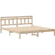 vidaXL gultas rāmis ar galvgali Brūns 200 x cm priedes koks Ramka Drewno Sosnowe