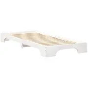vidaXL gultas rāmis ar uzglabāšanas balto 90 x 220 cm koka Przechowywaniem drewno