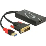 Adapteris Av Delock Dvi-D-Displayport Usb-A czarny 62596 Adapter Dvi-D Displayport
