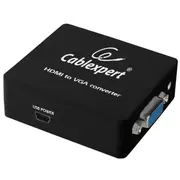 Adapteris Av Gembird Hdmi-D-Sub Vga Jack 3.5Mm czarny Dsc-Hdmi-Vga-001 Adapter Hdmi D-Sub