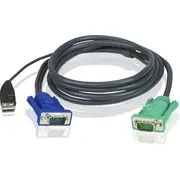 Aten Kable Kvm. melns 2L-5202U 1.8M. Czarny