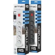 Barošanas bloks Armac R5 pārsprieguma aizsargs 5 kontaktligzdas 1.5 m melnas R5/Cz/15 Listwa gniazd czarna