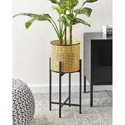 Beliani puķu pods uz kājām Fallopia Metāls 25 cm Bēšs Doniczka na Metal
