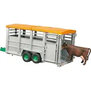Brālis brālis lopu pārvadāšanas piekabe ar govi Bruder bruder cattle transport trailer with cow