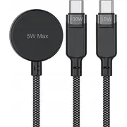 Cable Acefast C6-11 Usb-C Qi S 100W Kabel 3W1 2X 480Mb/S 1.2M czarny
