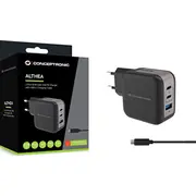 Conceptronic lādētājs Ladegerät 3Port 1.5M sw 67W.2Xusb-C.1Xusb-A