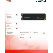 Crucial T700 4Tb M.2 2280 Pci-E x4 Gen5 Nvme Ssd Ct4000T700Ssd3 Dysk