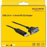 Delock Usb kabelis Usb-A Rs-232 1.8 m melns 66281 Kabel Czarny