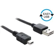 Delock Usb kabelis Usb-A  melns 83365 Kabel Usb-A miniUSB Czarny