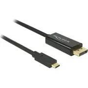 Delock Usb kabelis Usb-C  melns 85255 Kabel Usb-C Displayport Czarny