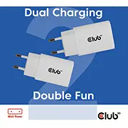 dzīvesveida ladegerät Usb-C 2. Weiß mazumtirdzniecība Club3D Lifestyle 30Watt. 2Stk weiß retail