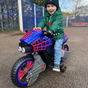 Elektriskais brauciens bērniem Spider-Man Huffy 17345W motocikls Elektryczny dla dzieci Motocykl