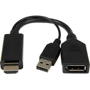 Gembird Hdmi  Displayport Usb-A Av adapteris. melns A-Hdmim-Dpf-01 Adapter Hdmi czarny