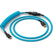 Glorious Gmmk tinuma kabelis elektriski zils. spirālkabels. Usb-C/Usb-A hellblau/schwarz Coiled Cable Electric Blue. Spiralkabel.