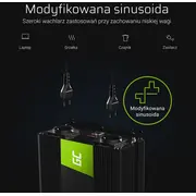 Green Cell 12V/230V 1500W pārveidotājs Przetwornica