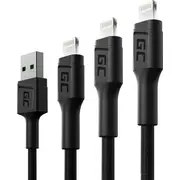 Green Cell Usb-A  zibens kabelis. melns Kabgcset04 Kabel Usb Usb-A Lightning Czarny
