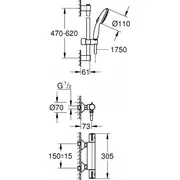 Grohe dušas jaucējkrāns ar termostatu Grohtherm 800 hroms 34565002 Bateria prysznicowa bateria termostatem 800Nbspchrom