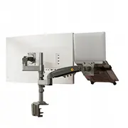 H180-Fp dubultā ergonomiskā galda turētājs klēpjdatoram un monitoram 3D pielāgošanai Ergonomiczny uchwyt biurkowy do laptopa monitora Regulacja